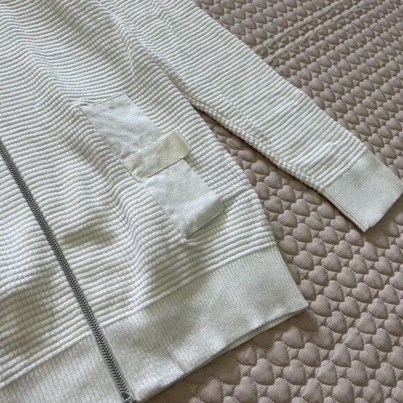 NWOT DIESEL Men's Sweater Zipped Cardigan Size M Cream Cotton Blend - Picture 7 of 13